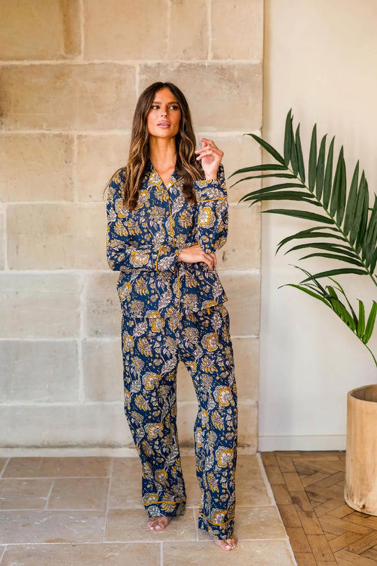 Midnight Marigold Women's Floral Cotton Pyjamas