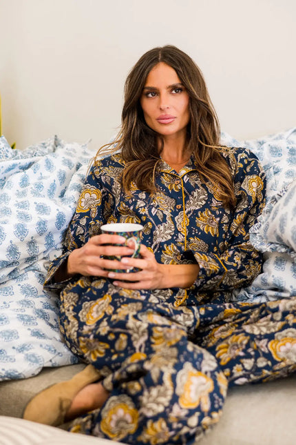 Midnight Marigold Women's Floral Cotton Pyjamas