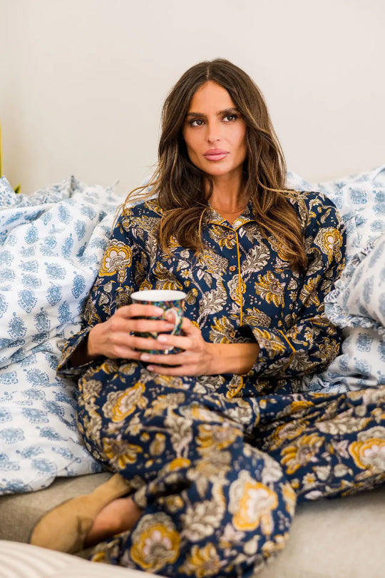 Midnight Marigold Women's Floral Cotton Pyjamas