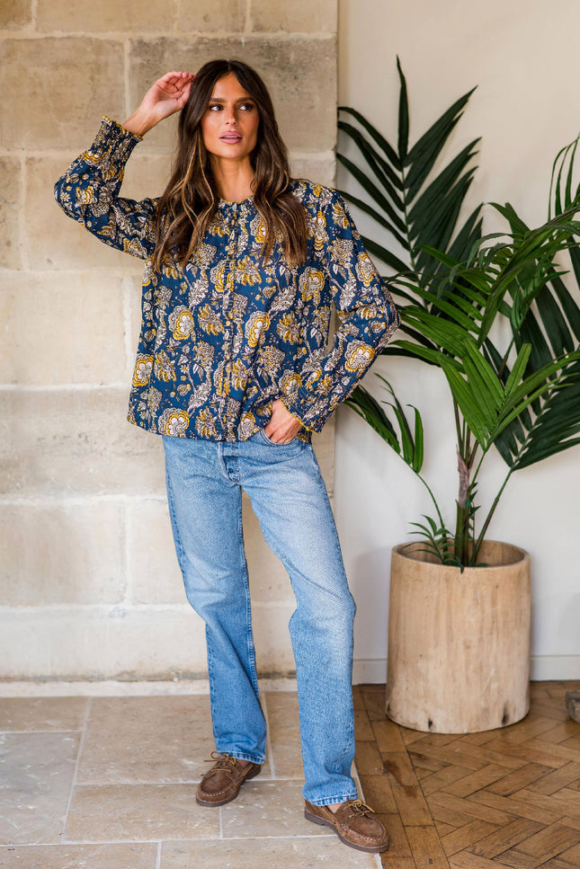 Midnight Marigold Women's Cotton Top