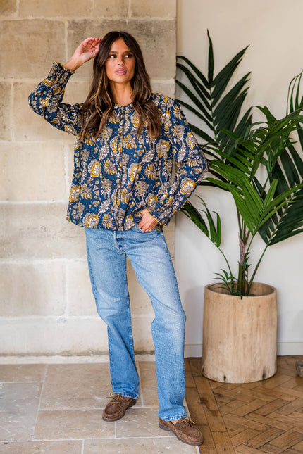 Midnight Marigold Women's Cotton Top