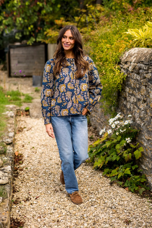 Midnight Marigold Women's Cotton Top