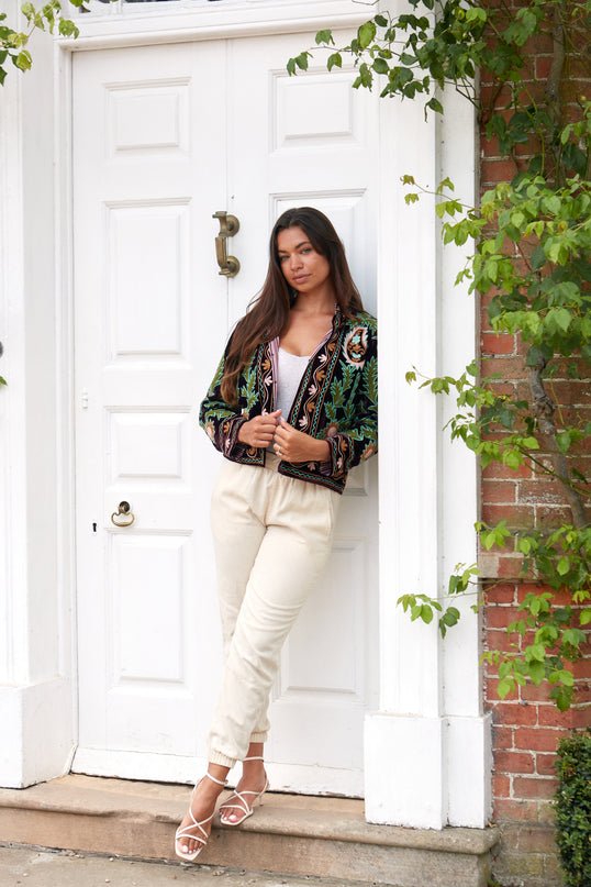 Neon Garden Purple Velvet Jacket