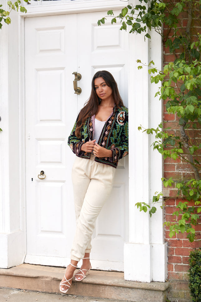 Neon Garden Purple Velvet Jacket
