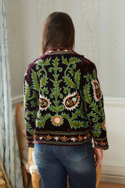 Neon Garden Purple Velvet Jacket