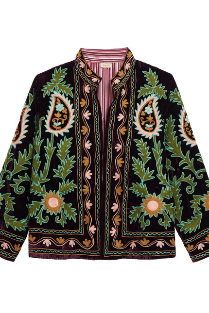 Neon Garden Purple Velvet Jacket