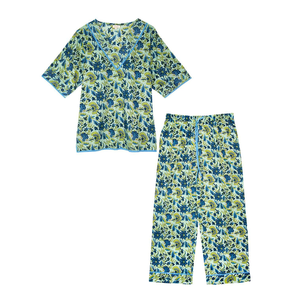 Lime Patchouli Women's  Floral Cotton Pyjamas