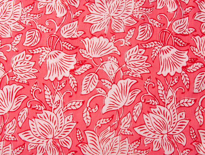 Peony Paisley pink and white printed fabric