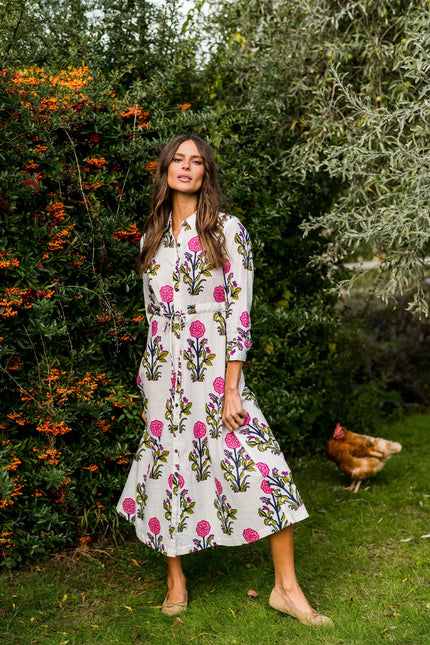 Rosette Bloom Women's Floral Cotton Dress