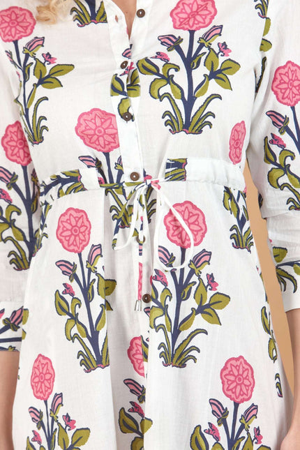 Rosette Bloom Cotton Dress