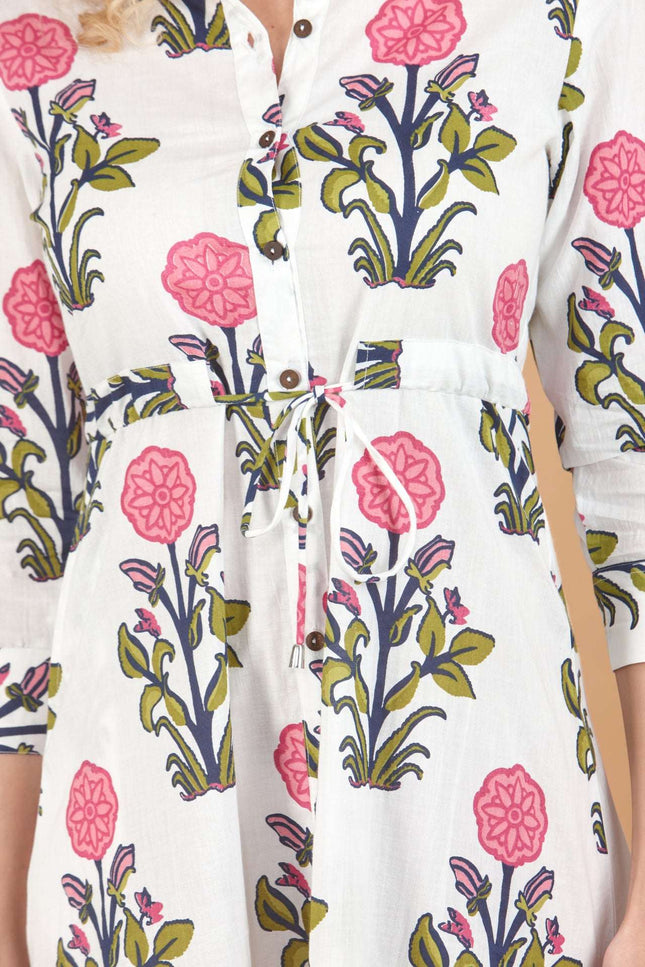 Rosette Bloom Cotton Dress