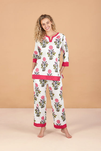 Rosette Bloom Women's Floral Cotton Pyjamas