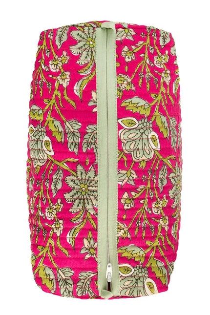 Fuchsia Freesia Cotton Wash Bag