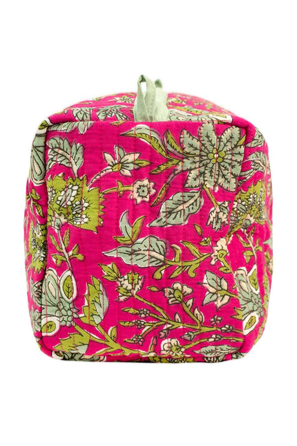 Fuchsia Freesia Cotton Wash Bag