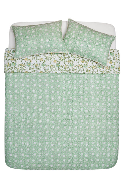 Sage Bloom Cotton Duvet Cover Set