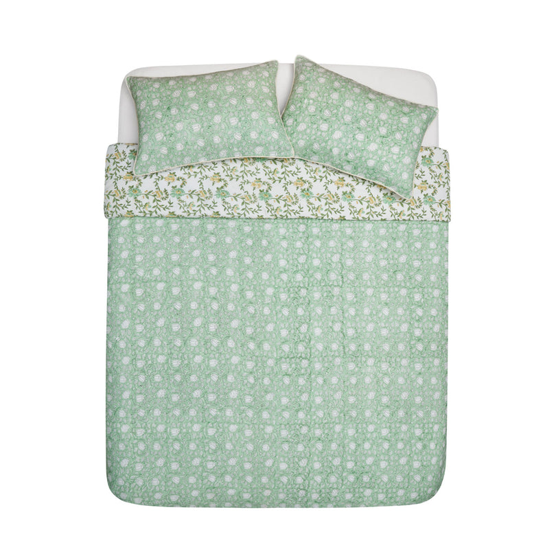 Sage Bloom Cotton Duvet Cover Set