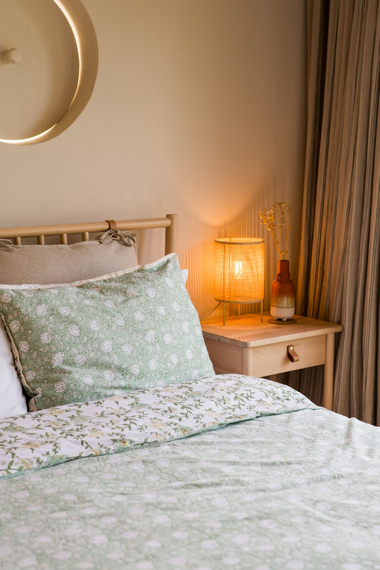 Sage Bloom Cotton Duvet Cover Set