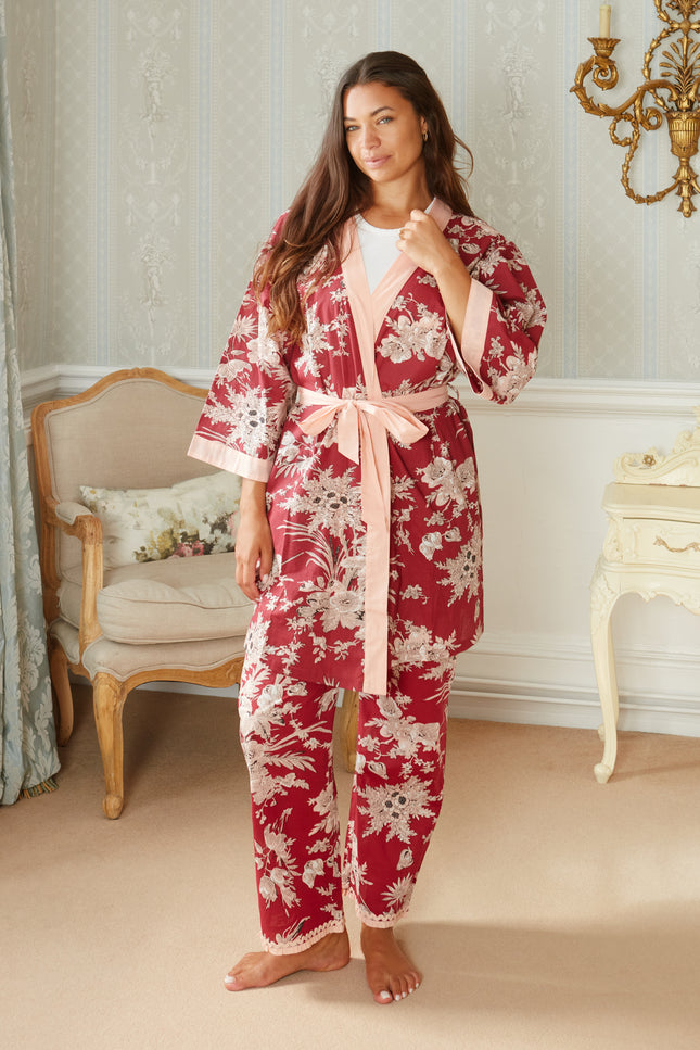 Shiraz Bouquet Women's Floral Cotton Kimono