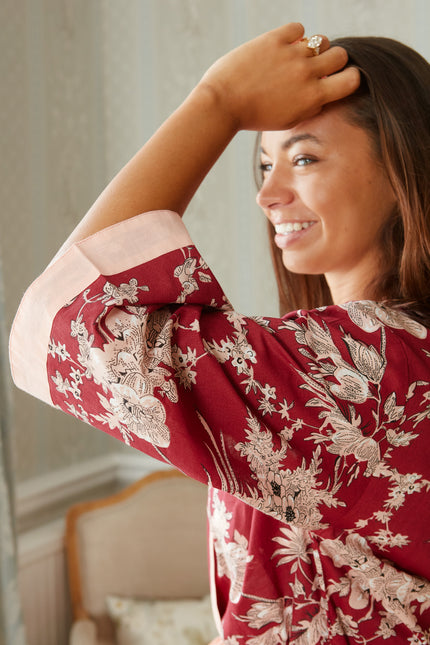 Shiraz Bouquet Women's Floral Cotton Kimono