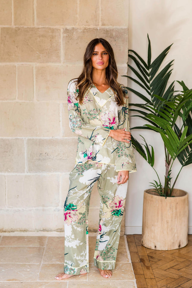 Tropical Women's Floral Cotton Pyjamas