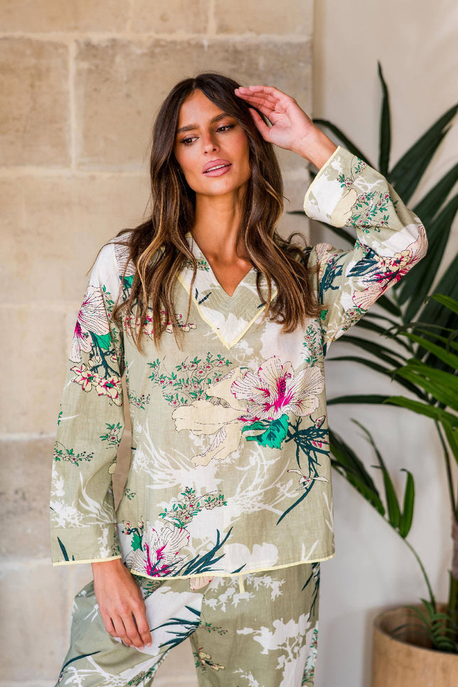 Tropical Women's Floral Cotton Pyjamas