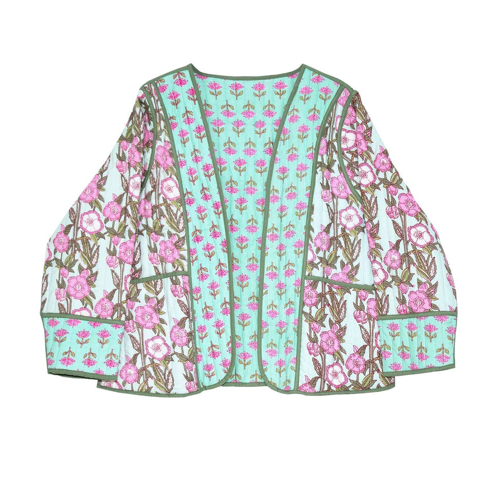 Wild Rose Reversible Quilted Cotton Jacket