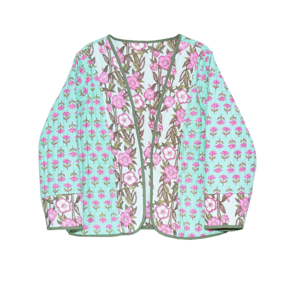 Wild Rose Reversible Quilted Cotton Jacket