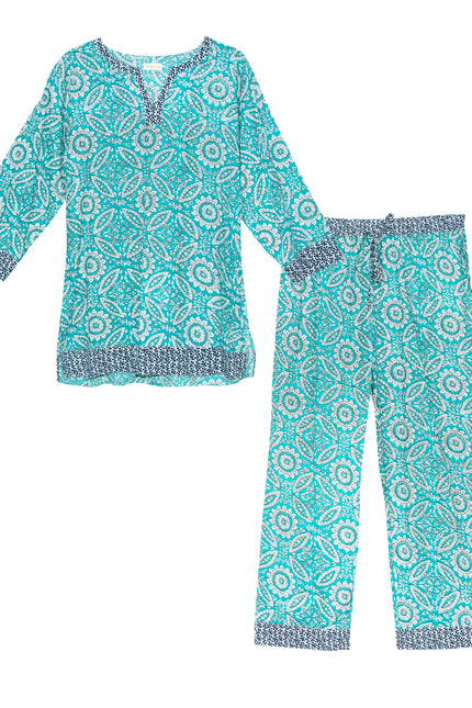 Mediterranean Mosaic Women's Cotton Pyjamas