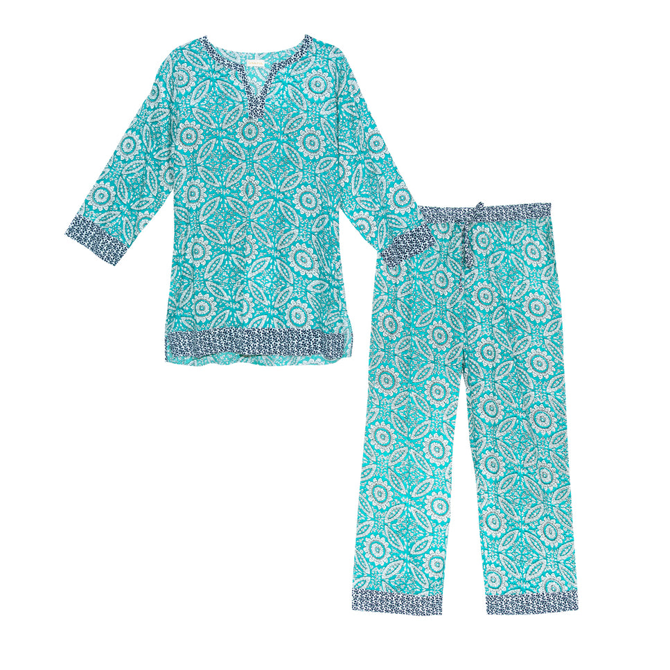 Mediterranean Mosaic Women's Cotton Pyjamas