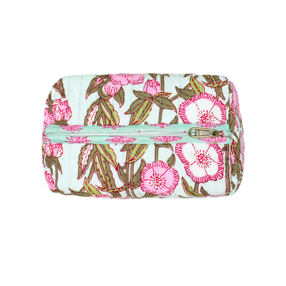 Wild Rose Small Cotton Wash Bag