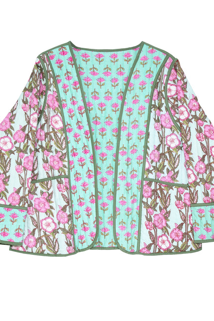 Wild Rose Reversible Quilted Cotton Jacket