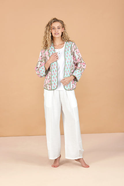Wild Rose Reversible Quilted Cotton Jacket