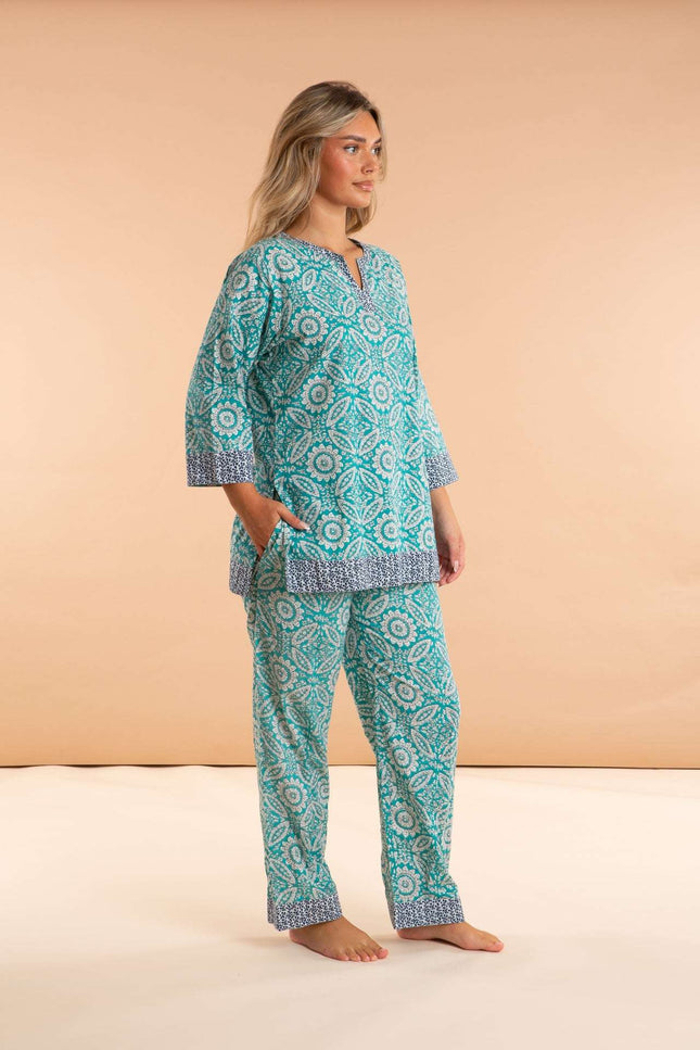 Mediterranean Mosaic Women's Cotton Pyjamas