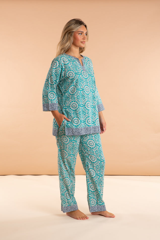 Mediterranean Mosaic Women's Cotton Pyjamas