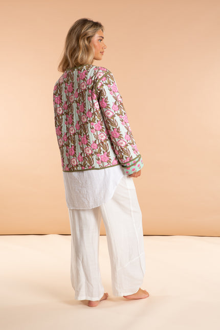 Wild Rose Reversible Quilted Cotton Jacket