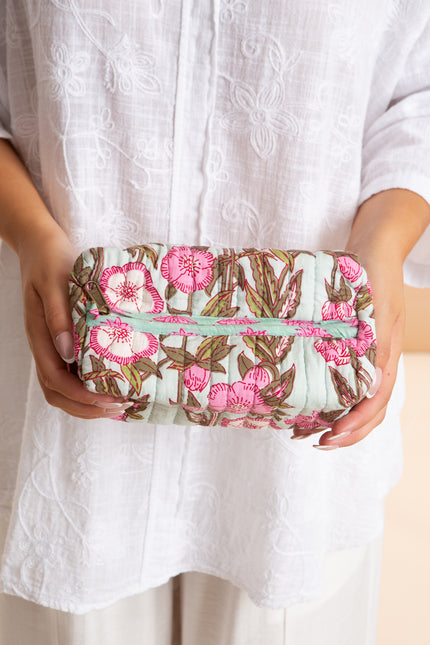 Wild Rose Small Cotton Wash Bag