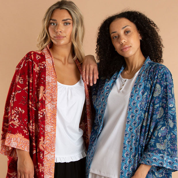 women's patterned cotton kimonos