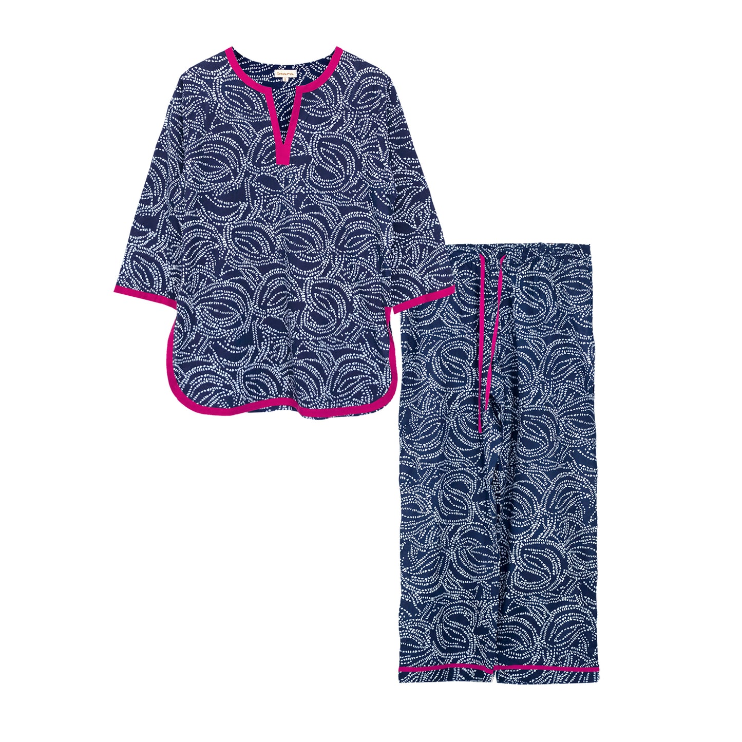 Starry Night PJ Set (Printed Kaftan Top + Bottoms)