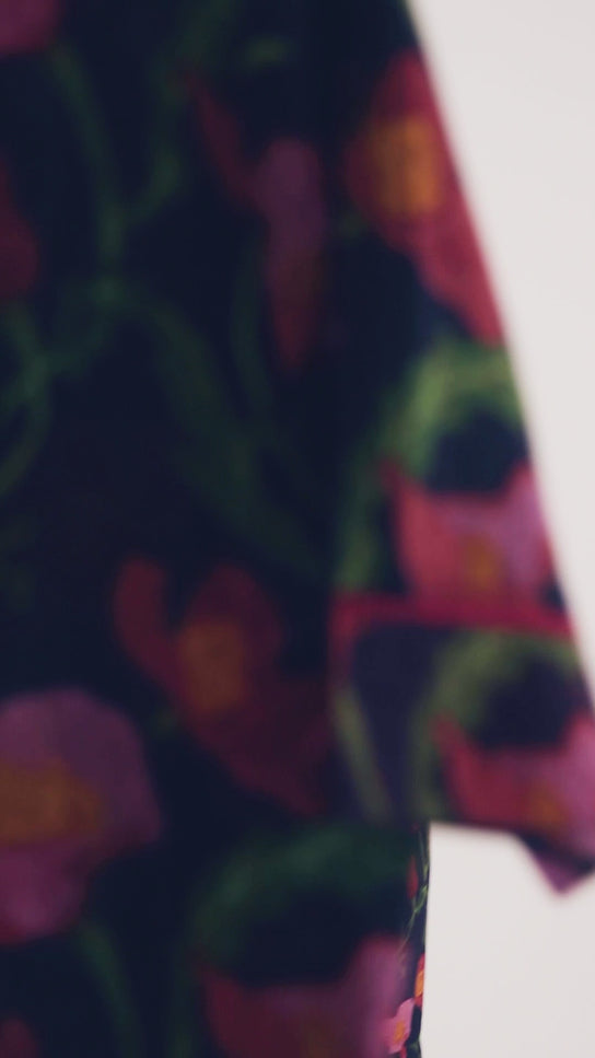 Midnight Sweetpea Floral Cotton Dress